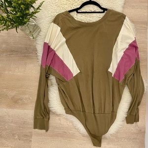 Off the shoulder, low back Free People Out Loud Bodysuit